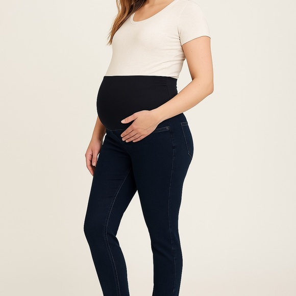 Indigo Blue Denim - Indigo Blue Maternity Blue Stretch Jeans Size Large